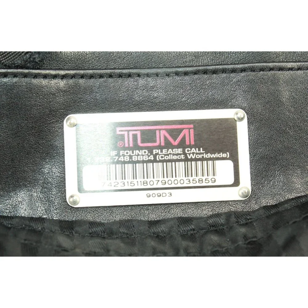 Tumi Black Genuine Leather Expandable Organizer Briefcase Laptop Bag